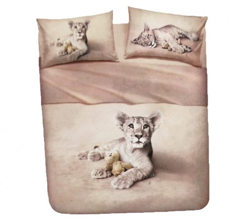 Juego de Sábanas Natura modelo LION Encimera, bajera ajustable y funda de almohada 100% algodón Para cama de 90 cm Alta calidad a bajo precio